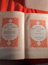 kniha Kniha Tisíce a jedné noci Díl IV., Aventinum 1931
