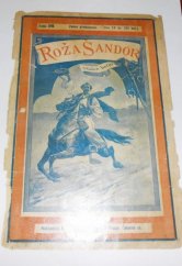 kniha Róža Šandor I. historický román z doby uherské revoluce, Alois Hynek 1877