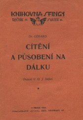 kniha Cítění a působení na dálku, Sfinx 1922