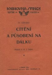 kniha Cítění a působení na dálku, Sfinx 1922