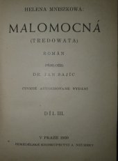 kniha Malomocná Díl III. román., Alois Neubert 1930