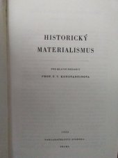 kniha Historický materialismus, Svoboda 1952