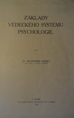kniha Základy vědeckého systému psychologie, Česká akademie věd a umění 1929