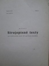 kniha Strojopisné texty, Těsnopisný ústav 1974