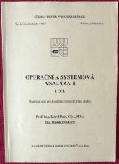 kniha Operační a systémová analýza I studijní text pro kombinovanou formu studia, Akademické nakladatelství CERM 2006