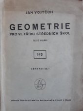 kniha Geometrie pro VI. třídu středních škol, Jednota československých matematiků a fysiků 1946