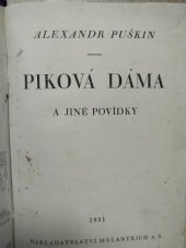 kniha Piková dáma a jiné povídky, Melantrich 1931