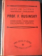 kniha Kapesní slovník česko-španělský a španělsko-český Pro cestu a četbu, Jindřich Lorenz 1931