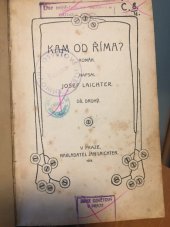 kniha Kam od Říma? Díl druhý, Jan Laichter 1919