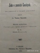 kniha Židé v zemích Českých, Vácslav Řezníček 1900