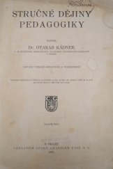 kniha Stručné dějiny pedagogiky, Česká grafická Unie 1922