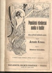 kniha Populární všeobecná nauka o hudbě pro žáky a přátele hudebního umění, M. Urbánek 1920