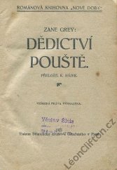 kniha Dědictví pouště, s.n. 1925