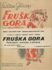 kniha Fruška Gora Román ze života mnichů v Srbsku, J. Otto 1946