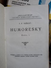 kniha Humoresky. I, - Výborný herec, Tymákovský fotograf, Tichý společník, Staří přátelé, Zasnoubení v lázních, F.P. Vožický 1921