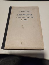 kniha Technologie anorganických látek, Alois Hynek 1948