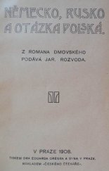 kniha Německo, Rusko a otázka Polská, Český čtenář 1908