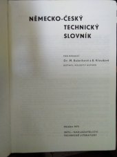 kniha Německo-český technický slovník Určeno [též] posl. všech fakult vys. techn. škol, SNTL 1973