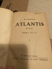 kniha Atlantis román, Pokrok 1926