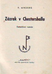 kniha Zázrak v Chestershallu Detektivní román, Vladimír Reis 1941