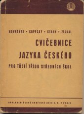 kniha Cvičebnice jazyka českého pro třetí třídu středních škol, Česká grafická Unie 1946