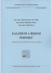 kniha Založení a řízení podniků, Akademické nakladatelství CERM 2008