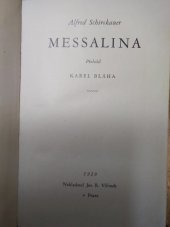 kniha Messalina, Jos. R. Vilímek 1929