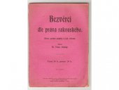 kniha Bezvěrci dle práva rakouského vývoj, právní poměry a jejich reformy, Zář 1904