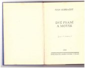 kniha Dvě psaní a moták, Adolf Synek 1931