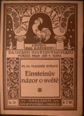 kniha Einsteinův názor o světě, Jos. R. Vilímek 1922
