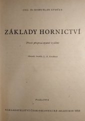 kniha Základy hornictví, Československá akademie věd 1954