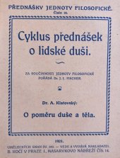 kniha O poměru duše a těla (Cyklus přednášek o lidské duši), B. Kočí 