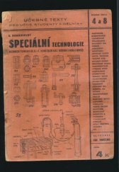kniha Speciální technologie (Mechanická technologie IV-V) ..., s.n. 1939