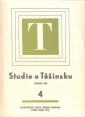 kniha Studie o Těšínsku. Sv. 4., Vlastivědný ústav 1976
