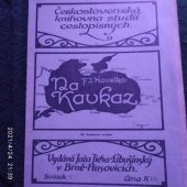 kniha Na Kavkaz, Joza Jícha 1929