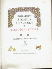 kniha Pohádky, říkadla a hádanky z Bartošovy Kytice Pro předškolní věk, SNDK 1962