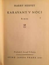kniha Karavany v noci Román, Sfinx, Bohumil Janda 1931