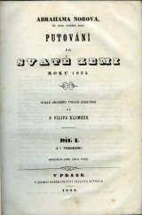 kniha Abrahama Norova Putování po Svaté zemi roku 1835. Díl I., Václav Řivnáč 1851