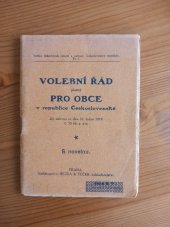 kniha Volební řád platný pro obce v republice Čsl. dle zákonů ze dne 31. ledna 1919 č. 75 sb. z. a n., Hejda a Tuček 1922