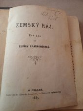 kniha Zemský ráj, M. Reisová 1885