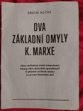 kniha Dva základní omyly K. Marxe, s.n. 1991