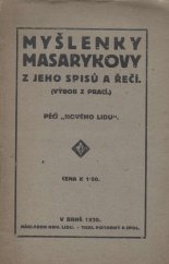 kniha Myšlenky Masarykovy z jeho spisů a řečí : [výbor z prací], Nový lid 1920