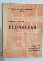 kniha Konstruktivní stavitelství. I. díl, - Zednictví, B. Pyšvejc 1943