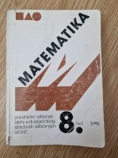 kniha Matematika pro střední odborné školy a studijní obory středních odborných učilišť. Část 8., SPN 1987