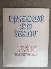 kniha Listové do nebe, Vlastivědný ústav 1970