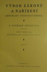 kniha Výbor zákonů a nařízení republiky československé. Díl VI, Státní tiskárna 1927