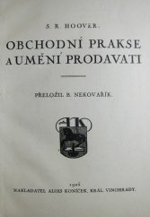 kniha Obchodní prakse a umění prodávati, Alois Koníček 1925
