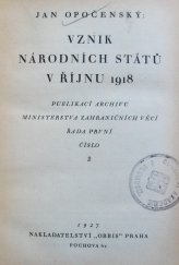kniha Vznik národních států v říjnu 1918, Orbis 1927