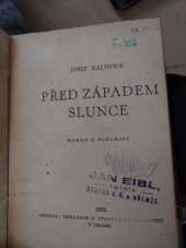 kniha Před západem slunce román z Pošumaví, Novina 1939