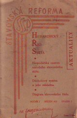 kniha Hierarchický řád světa. Březen 1933 Hospodářská osnova národního stavovského řádu, Stavovská reforma 1933